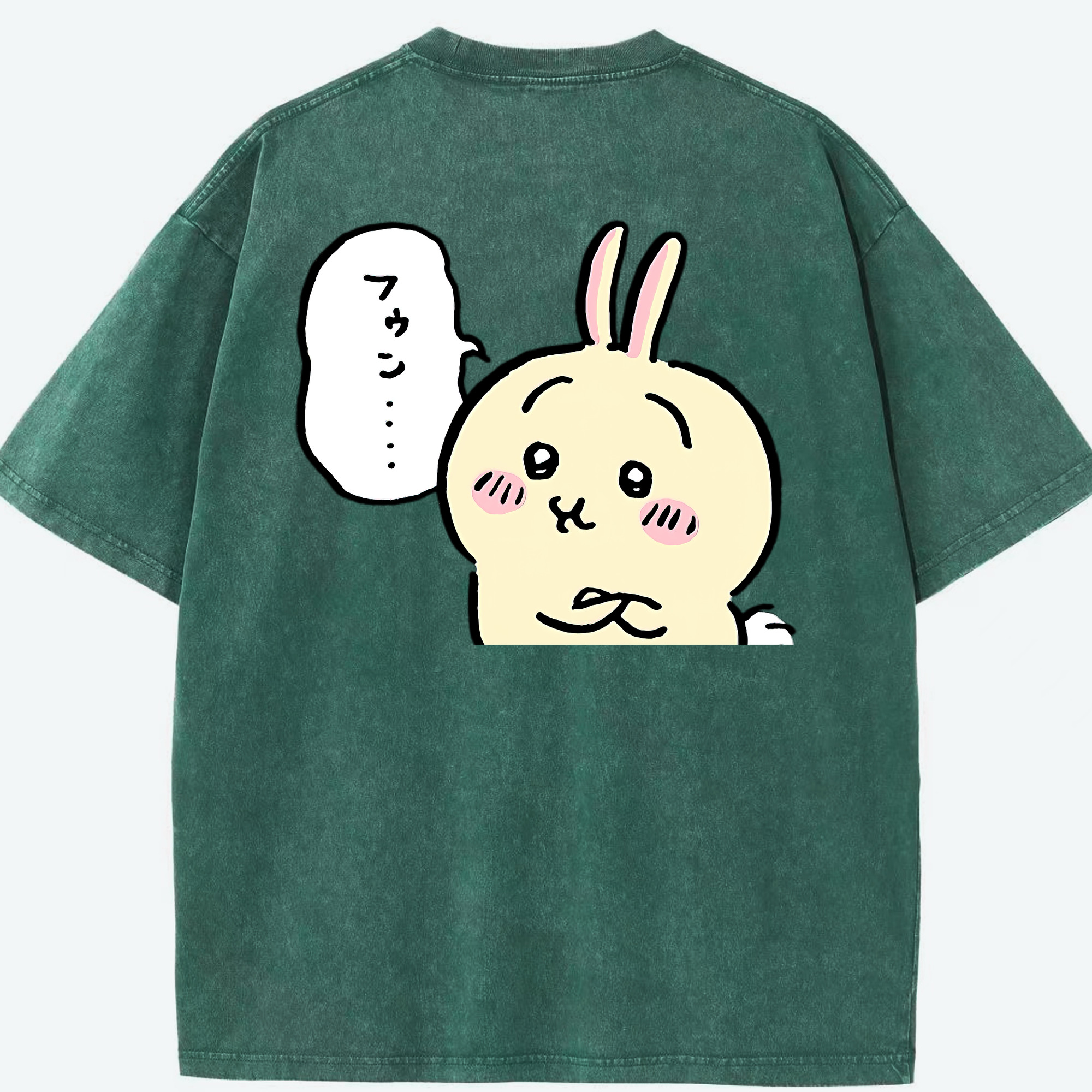 （画像用） ちいかわ うさぎ Chii-kawa usagi 綿100% ヴィンテージ風 半袖Tシャツ（背面プリント）
